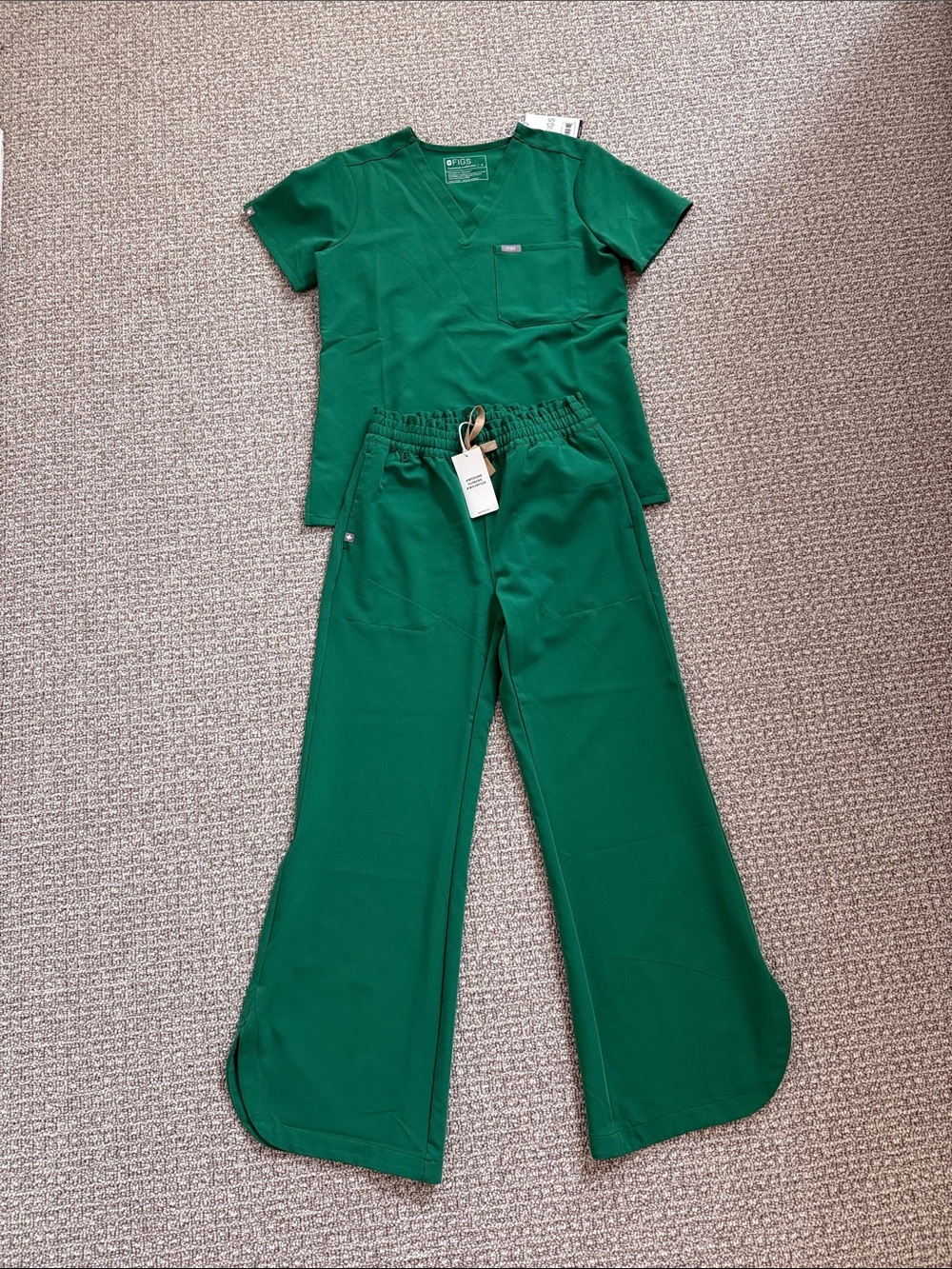 New Figs Scrubs Indocyanine Green Marseille Wide Leg Catarina - One-Pocket XSP S